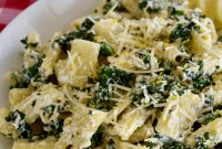 Creamy Lemon Ricotta Pasta with Garlic Kale Recipe