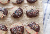 Funfetti Shortbread Cookies Dipped in Dark Chocolate