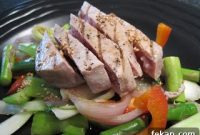 Grilled Tuna Steak with Stir-Fried Vegetables Recipe