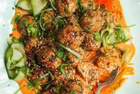 Juicy Korean Gochujang Meatballs with Creamy Sauce