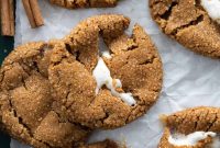 Molasses Cookies with Gooey Marshmallow Filling