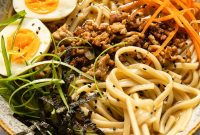 Japanese Udon Noodle Soup with Savory Broth