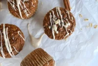 Spiced Gingerbread Muffins with Cream Cheese Cinnamon Drizzle