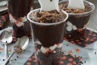 Halloween Pudding Parfaits with Ghost Toppers