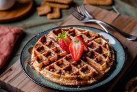 Crispy Biscoff Cinnamon Waffles with Nutella Cream