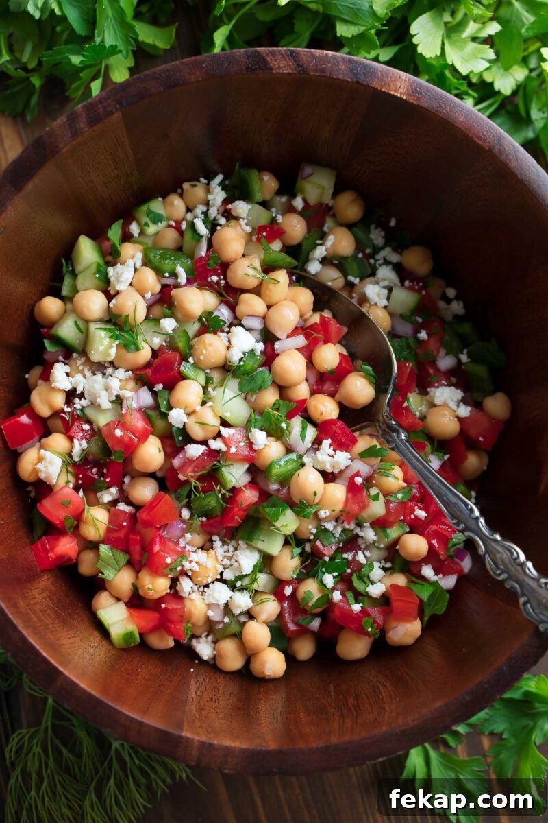 Mediterranean Chickpea and Feta Salad with Lemon Vinaigrette 3 Mediterranean Chickpea Salad