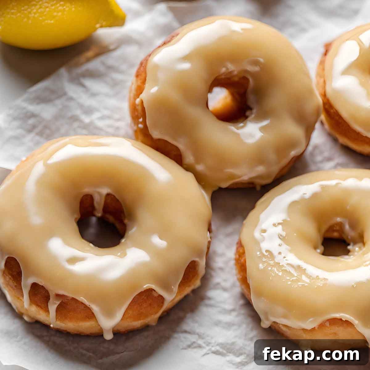 Homemade Lemon-Glazed Donuts Recipe 3 Glazed Lemon Donuts Top Shot