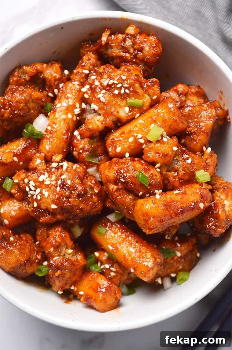 korean popcorn chicken dakgangjeong with tteok