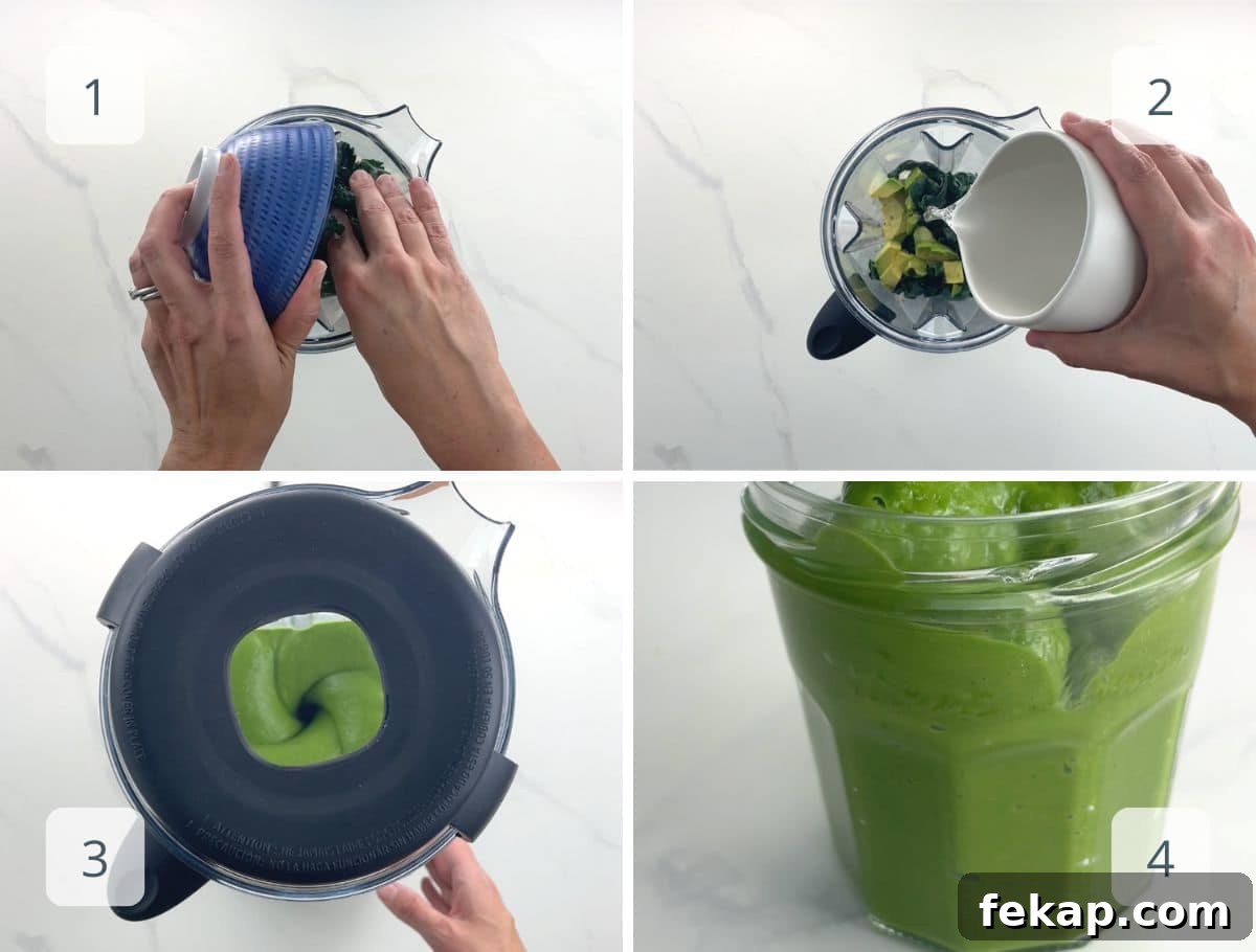 Green Smoothie Recipe for Radiant Skin 4 step by step