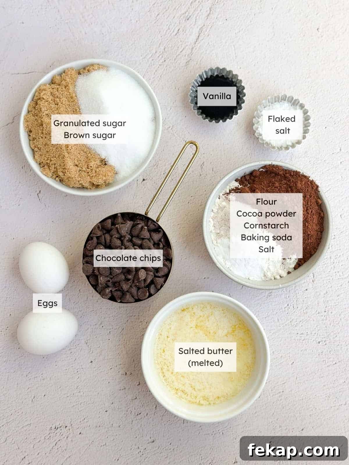 Fudgy Double Chocolate Cookie Bars Recipe 3 All of the ingredients needed to make Double chocolate cookie bars.