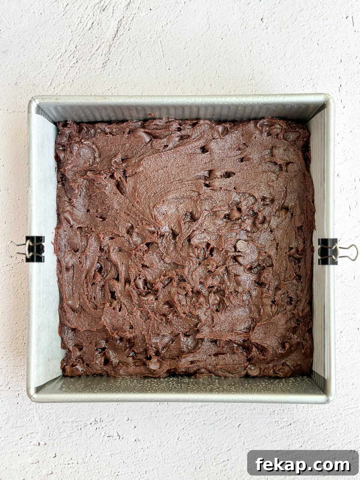 Fudgy Double Chocolate Cookie Bars Recipe 8 double chocolate cookie bars before baking.