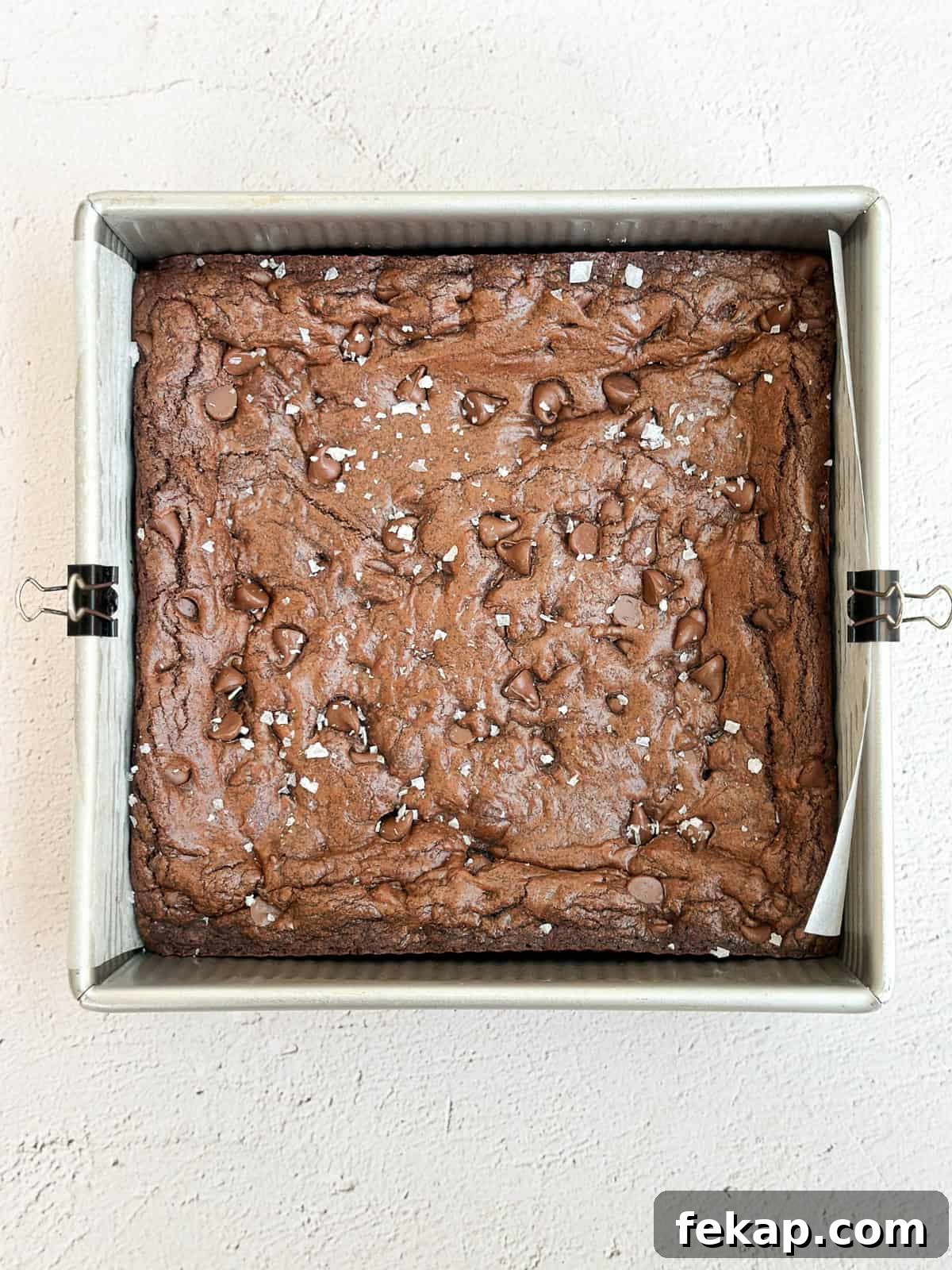 Fudgy Double Chocolate Cookie Bars Recipe 9 cookie bars done after baking.