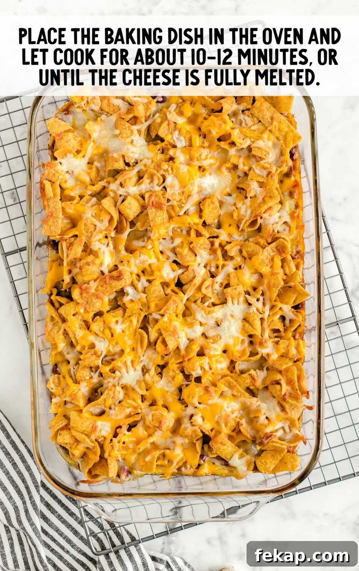 Frito Pie Casserole Recipe: Baked Chili and Cheese 8 Frito Pie in a baking dish baked