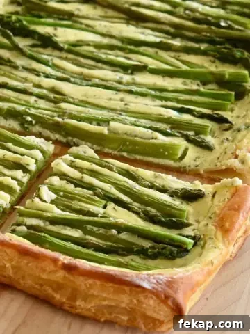 Puff Pastry Asparagus Tart with ricotta.