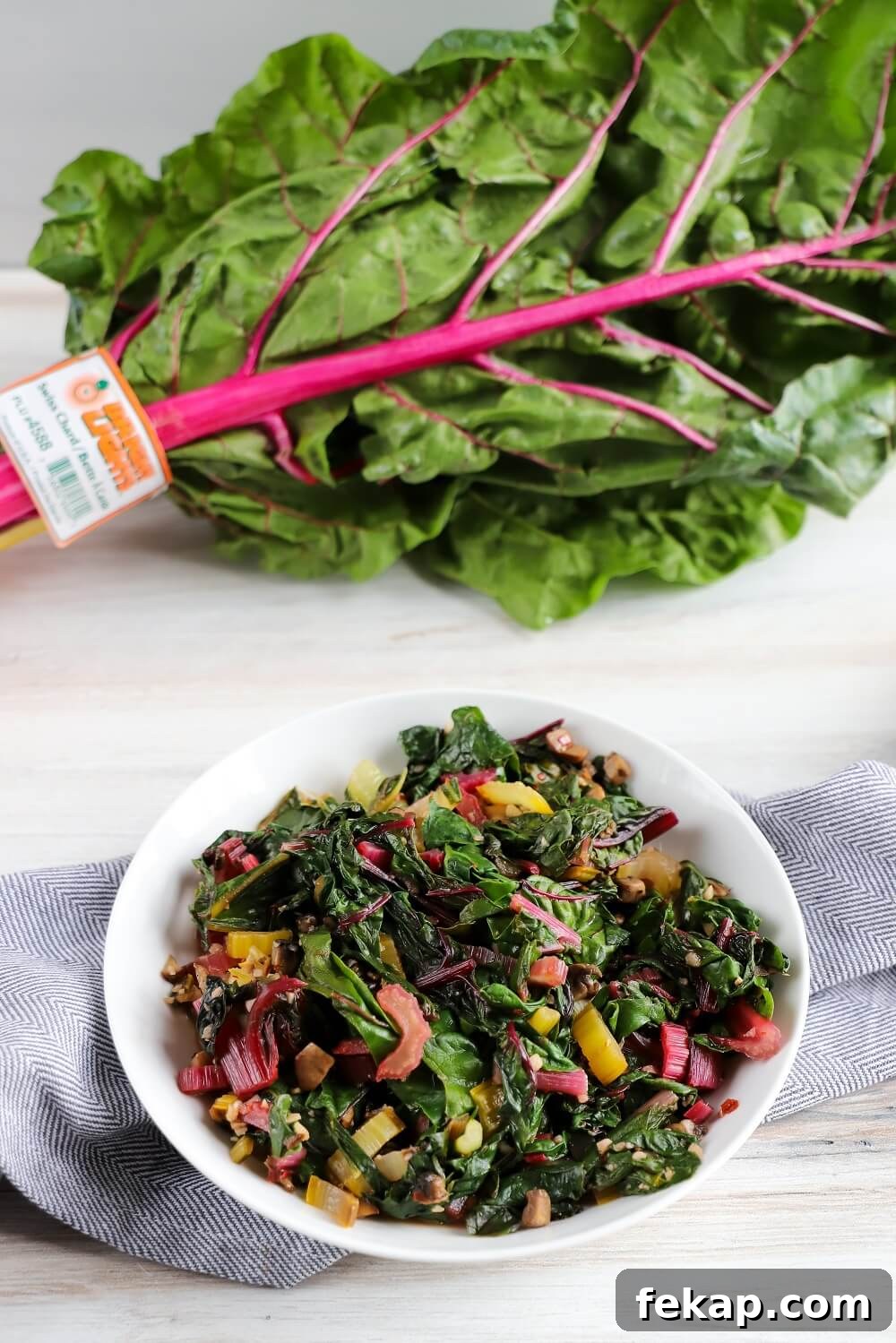 Sautéed Swiss Chard with Garlic and Mushrooms