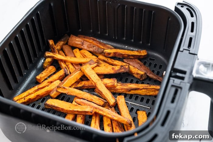 healthy air fryer sweet potato fries | bestrecipebox.com How to make healthy snack @BestRecipeBox