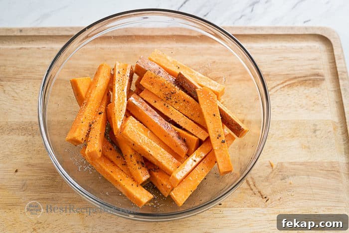 Crispy Air Fryer Sweet Potato Fries 4 Air Fryer Sweet Potato Fries Recipe @BestRecipeBox