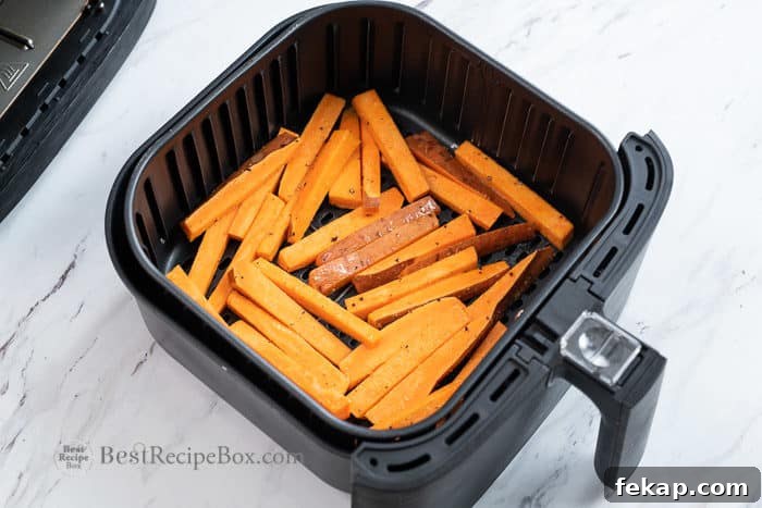 Crispy Air Fryer Sweet Potato Fries 5 Air Fryer Sweet Potato Fries Recipe @BestRecipeBox