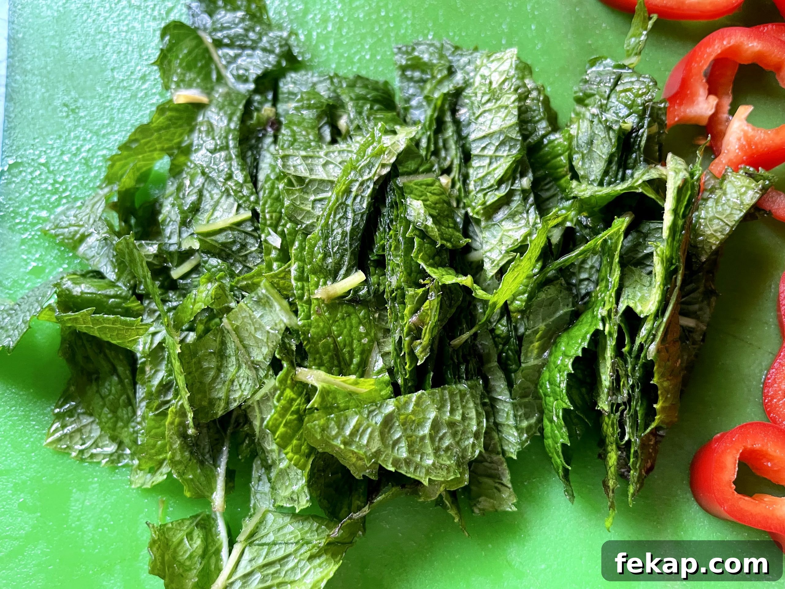 Cut mint. Cut mint