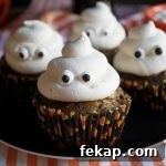 Vegan Oreo Pumpkin Cupcakes with Creamy Frosting 8 oreo pumpkin cupcakes with ghost frosting