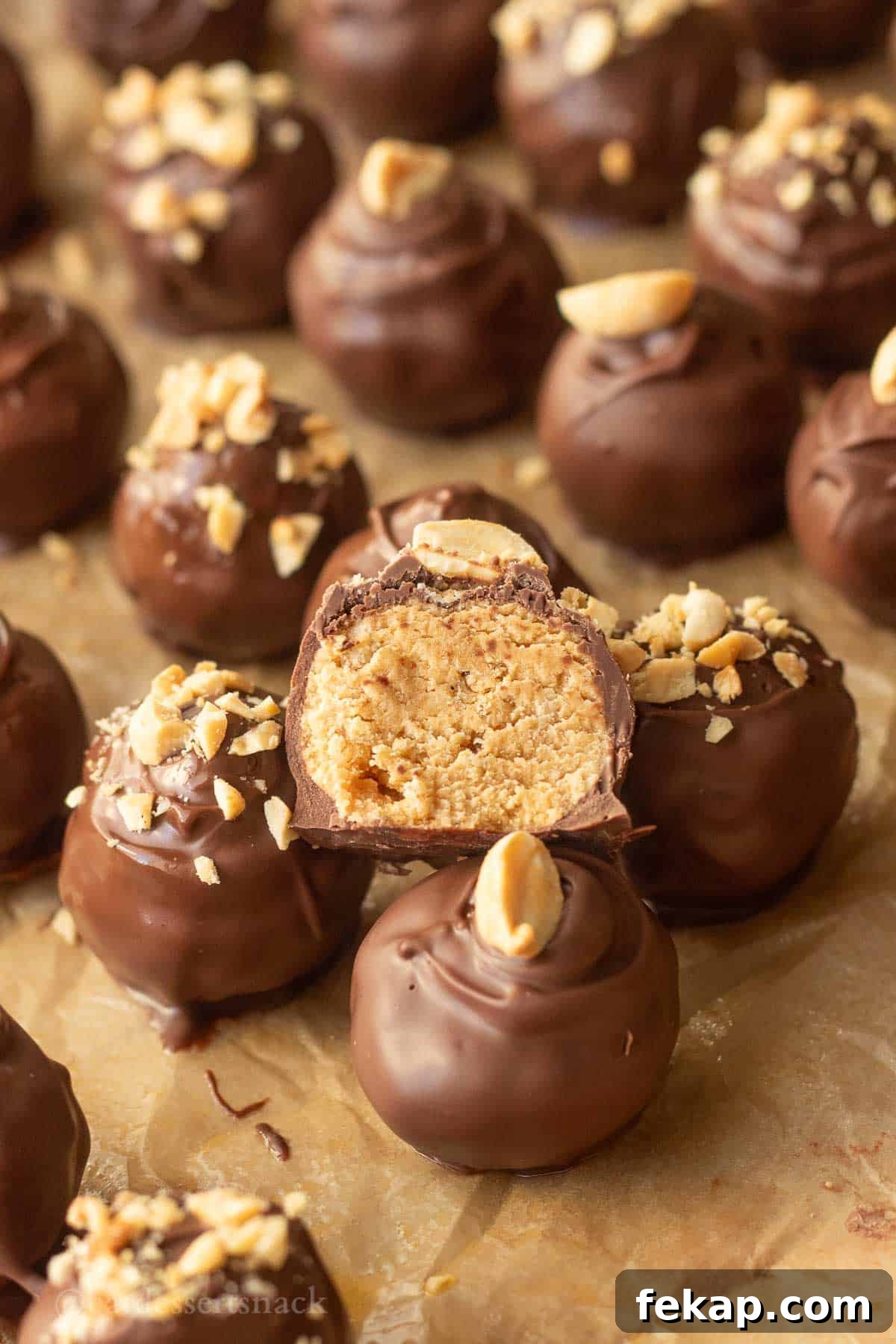 Halved peanut butter ball.