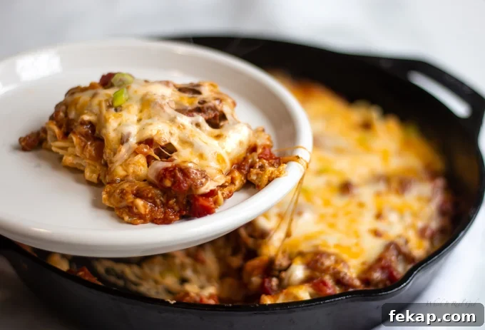 A plate of sliced homestyle ground beef casserole