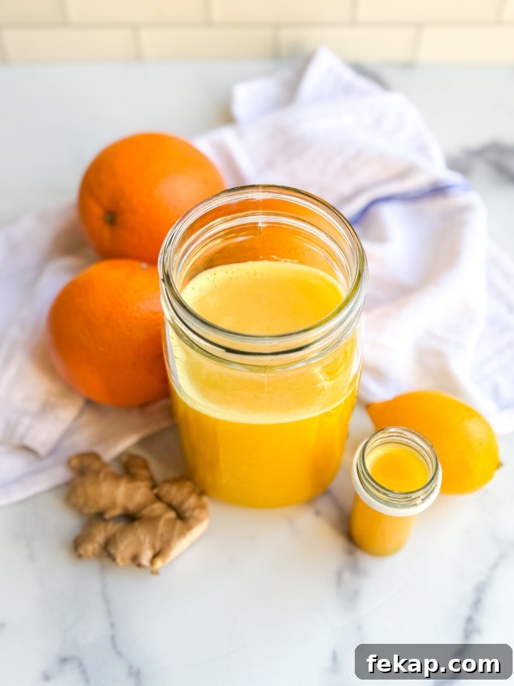 DIY Ginger Immunity Shots for Cold and Flu Defense 6 Bottles of immunity shots ready to refrigerate