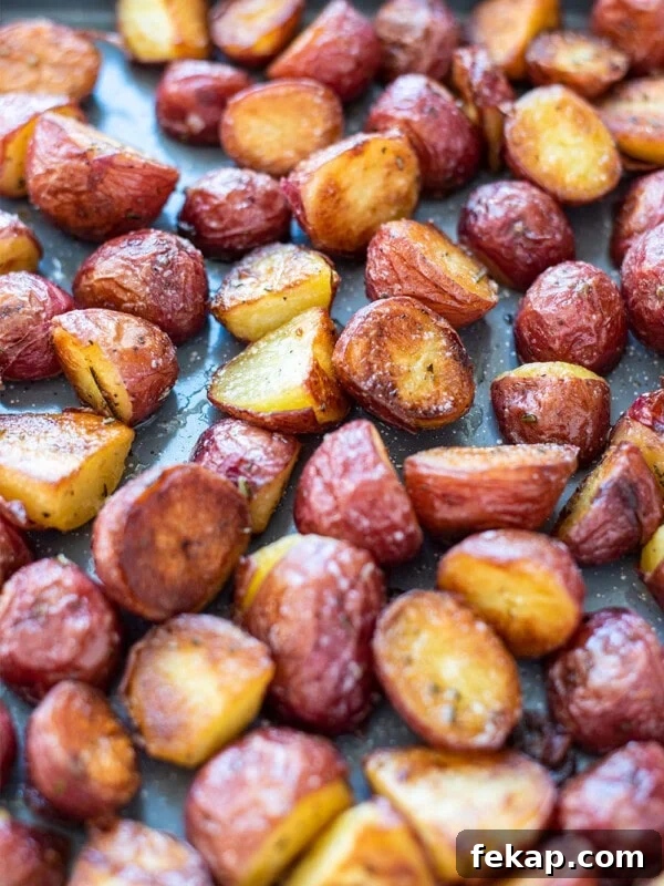 Crispy roasted red potatoes with garlic and rosemary