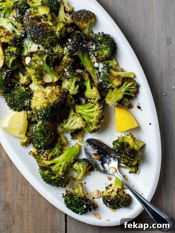 Roasted broccoli with lemon and parmesan