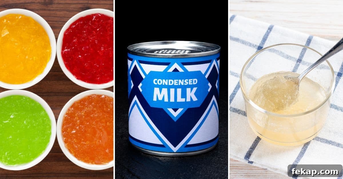 Mosaic Jello Recipe: Stained Glass Milk Jelly 4 A can of milk, a can of jelly, and a spoon - the perfect ingredients for creating a delightful jello mosaic!