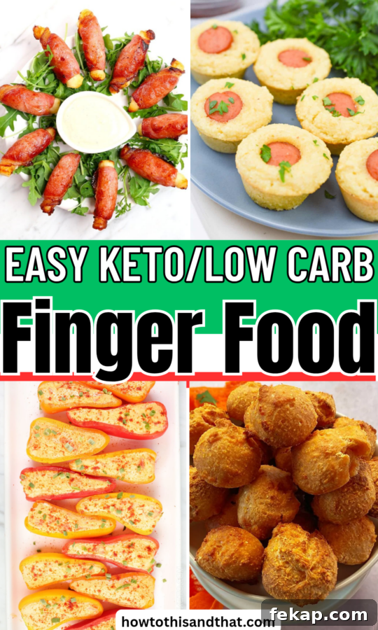 Keto Low-Carb Finger Food Recipes for Parties 2 Roundup Image for Easy Keto/Low Carb Finger Food