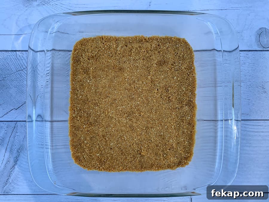 No-Bake Cherry Delight Recipe 6 Graham cracker, brown sugar and butter crust pressed in 9 inch square dish