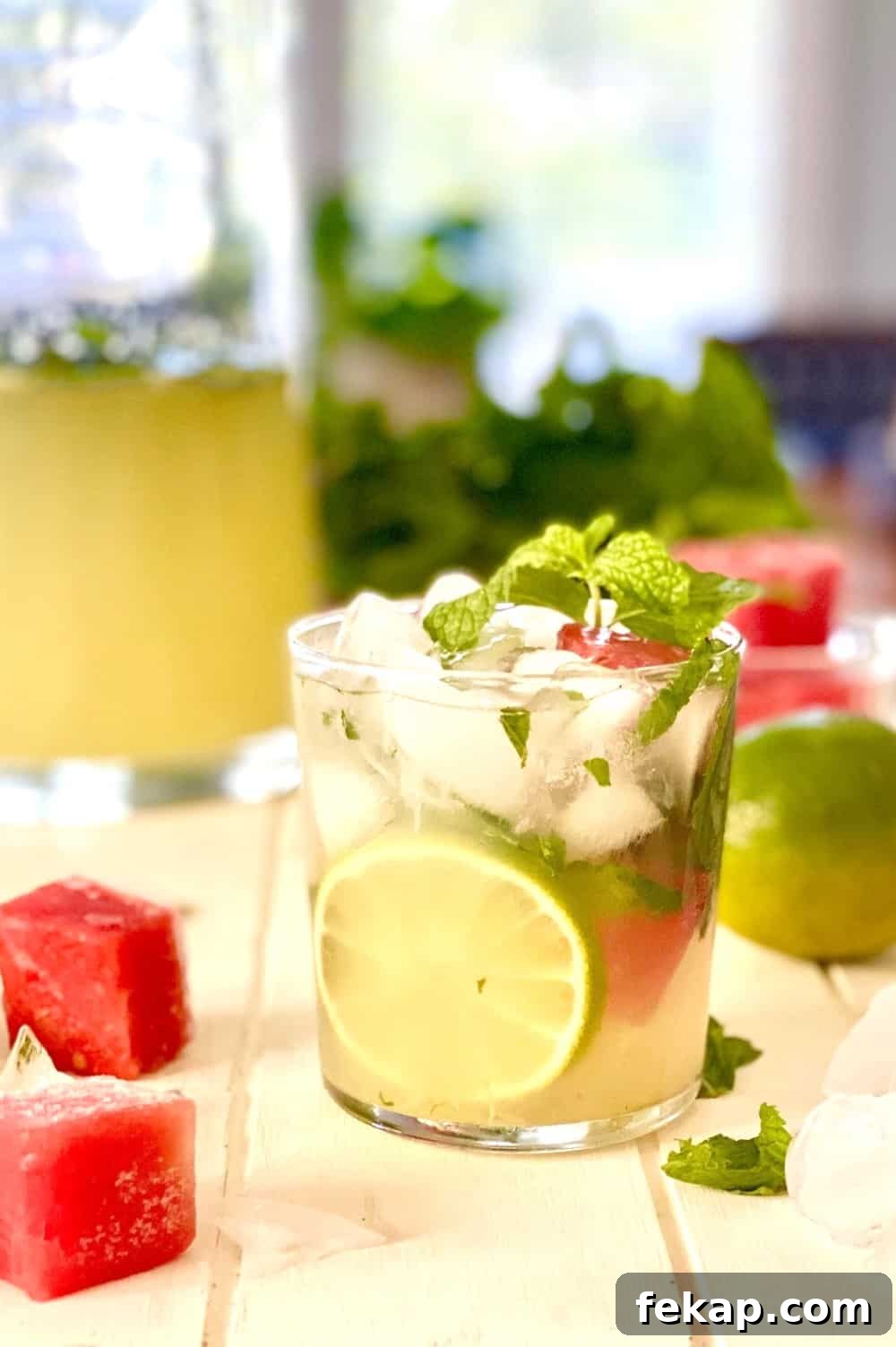 glass with lime vodka drink