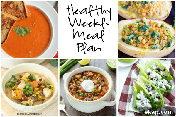 Balanced Weekly Meal Plan for Oct 8 2006 2 Healthy Weekly Meal Plan Collage