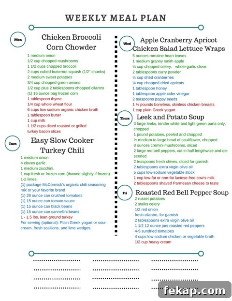 Balanced Weekly Meal Plan for Oct 8 2006 8 Weekly Meal Plan Image