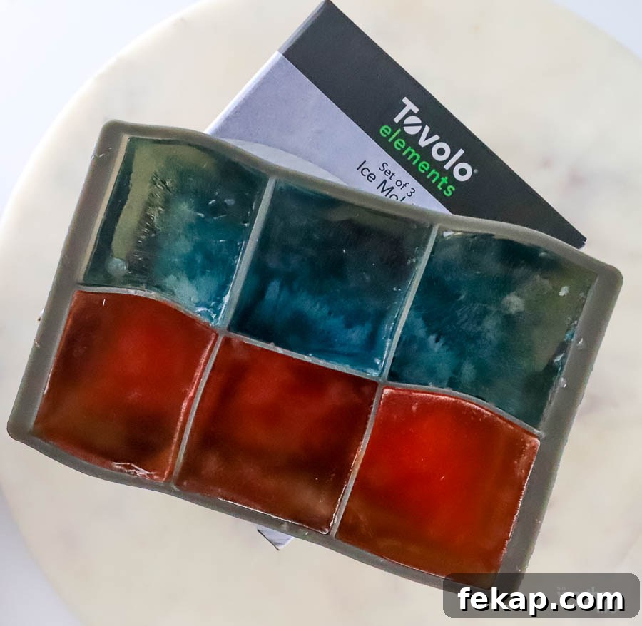 How to make the block of red or blue ice