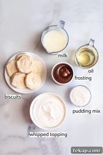 Mini Boston Cream Pies, Southern-Style 3 Flat-lay of ingredients used to make mini Boston cream pies
