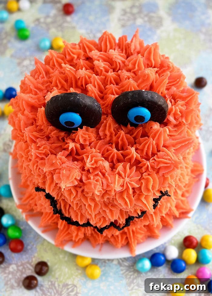 How to Make a Monster Cake for Kids' Birthdays 3 Furry Monster Cake for Halloween Parties