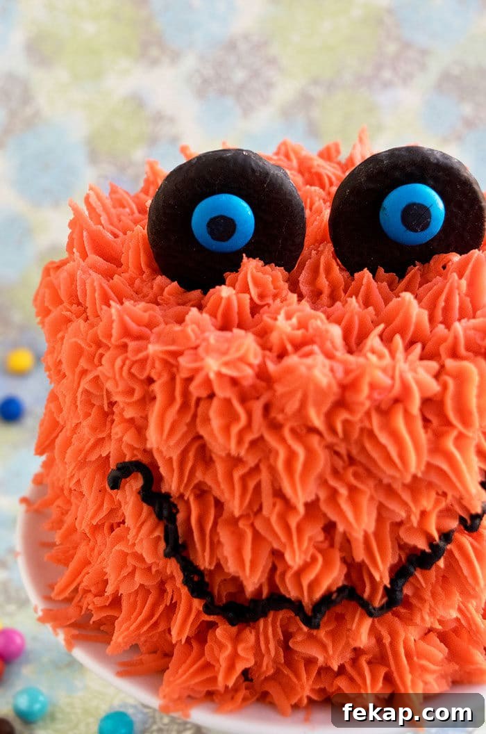 How to Make a Monster Cake for Kids' Birthdays 4 Halloween Monster Cake with Buttercream Icing