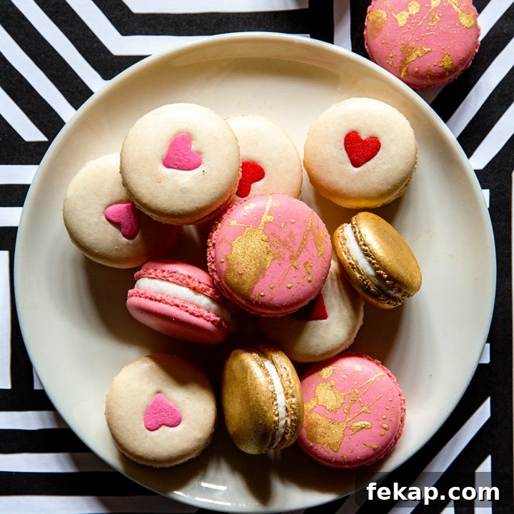 Valentines White Chocolate Macarons