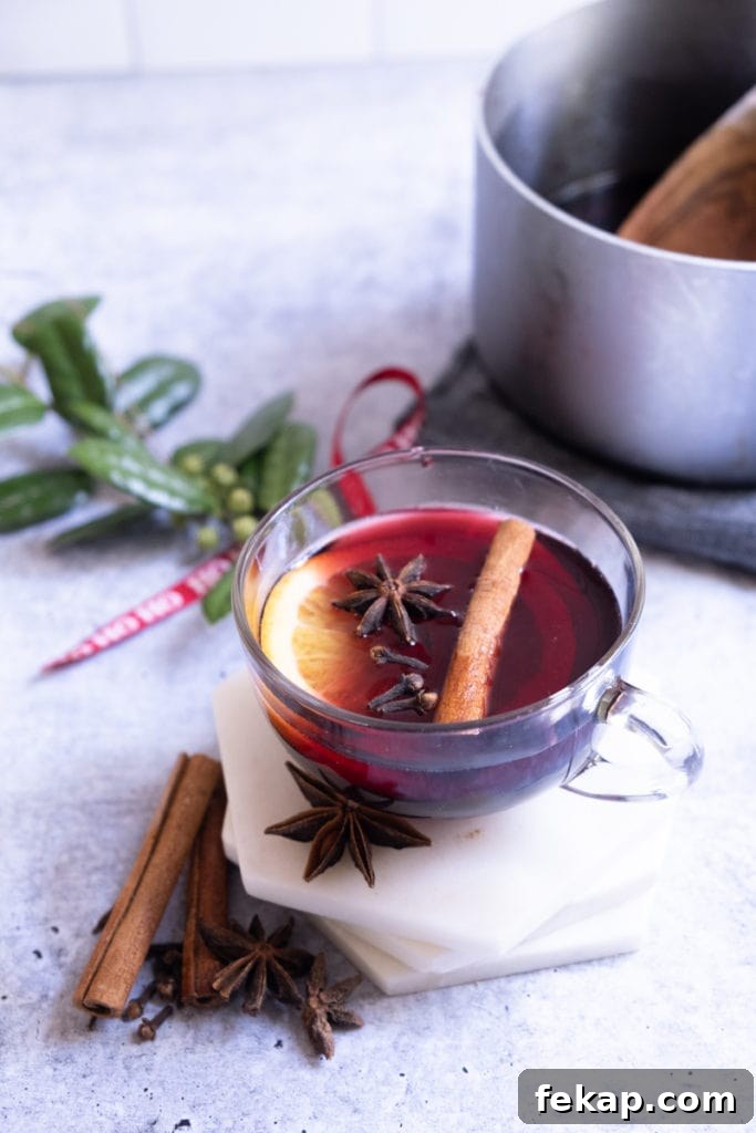 Served Glühwein in mug