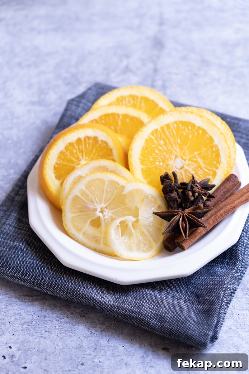 Sliced citrus for Glühwein