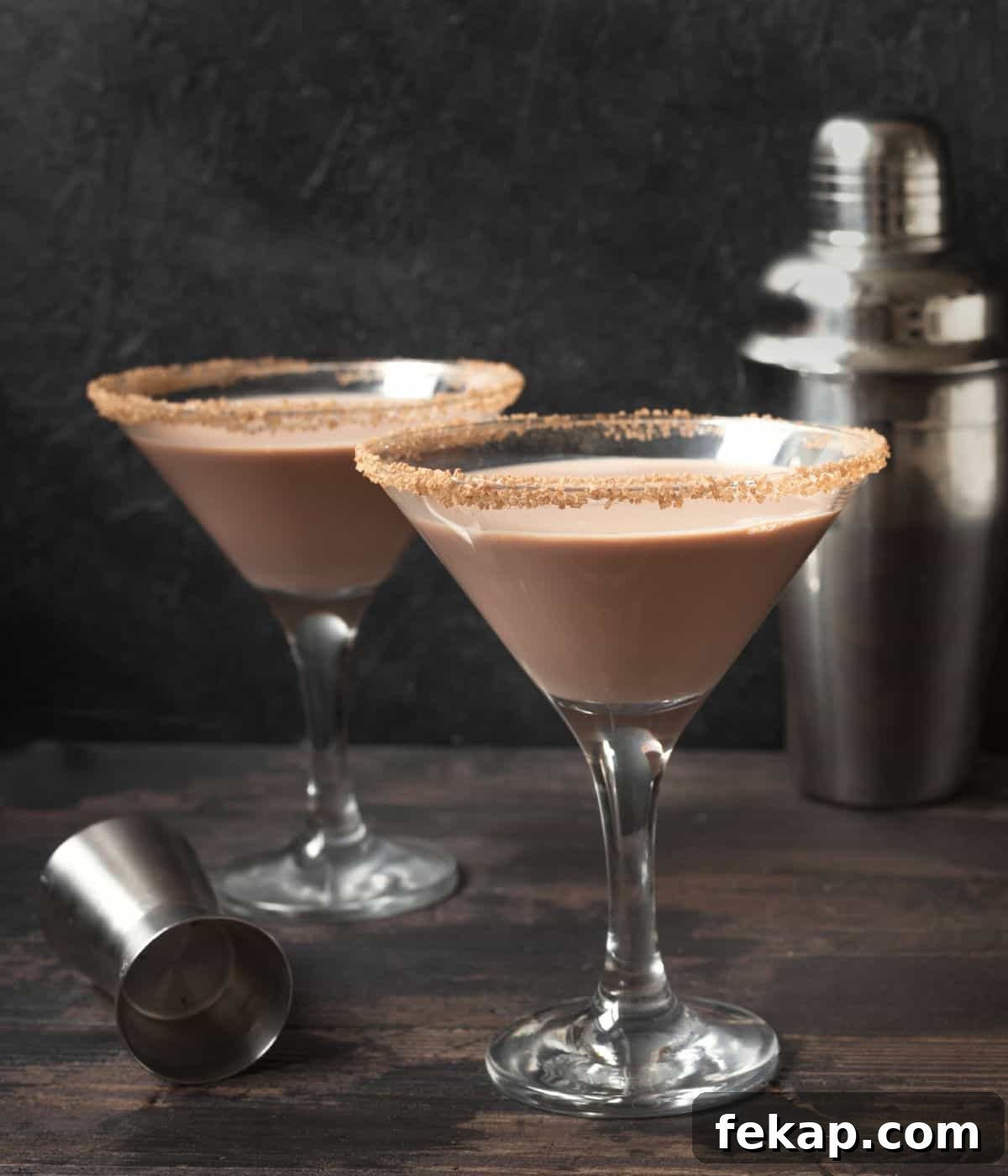 Chocolate martini cocktails.