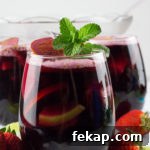 Front view of our easy red wine sangria.