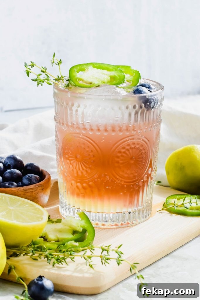 Blueberry Texas Ranch Water Cocktail Recipe 2 Blueberry Texas Ranch Water in a cocktail glass