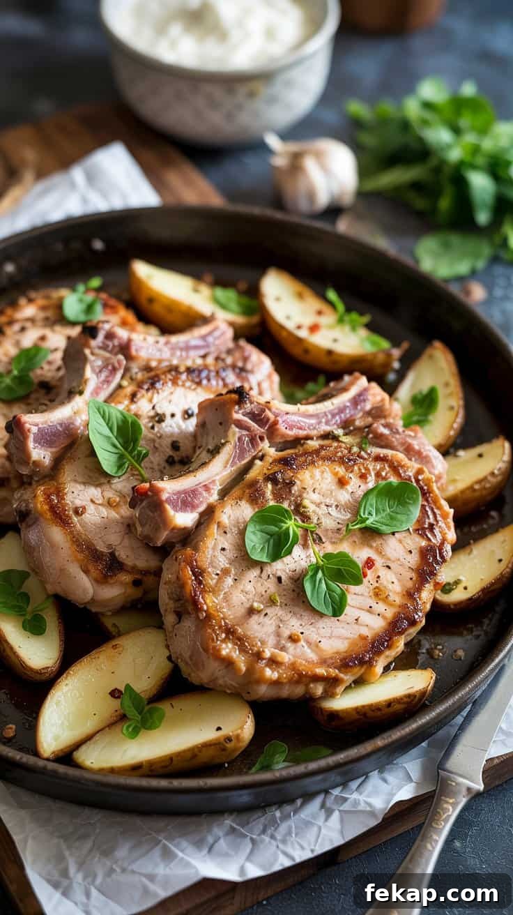 Pork Chops with Garlic Cream Sauce