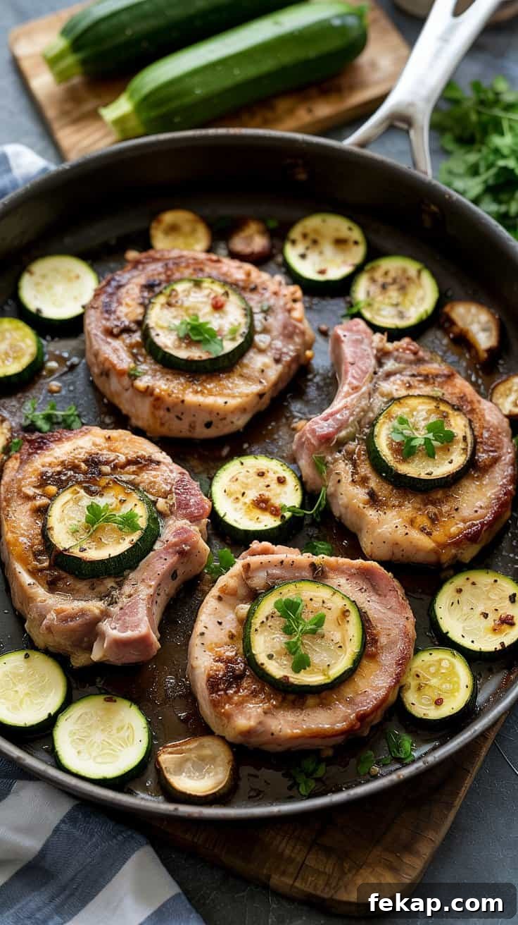 Pork Chops with Garlic Parmesan Zucchini