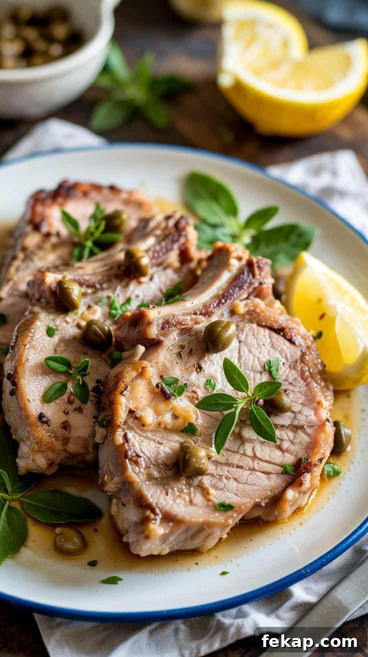 Pork Chops with Lemon Caper Sauce