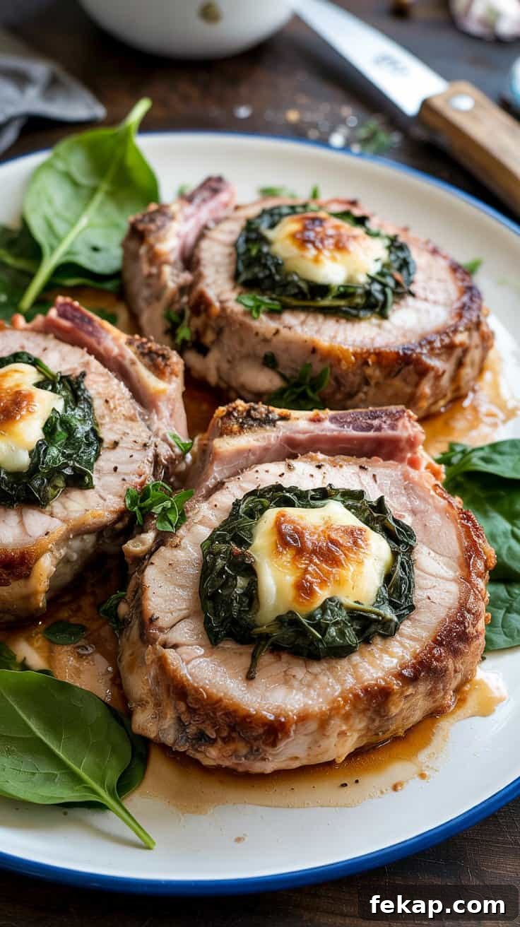 Stuffed Pork Chops with Spinach and Cheese
