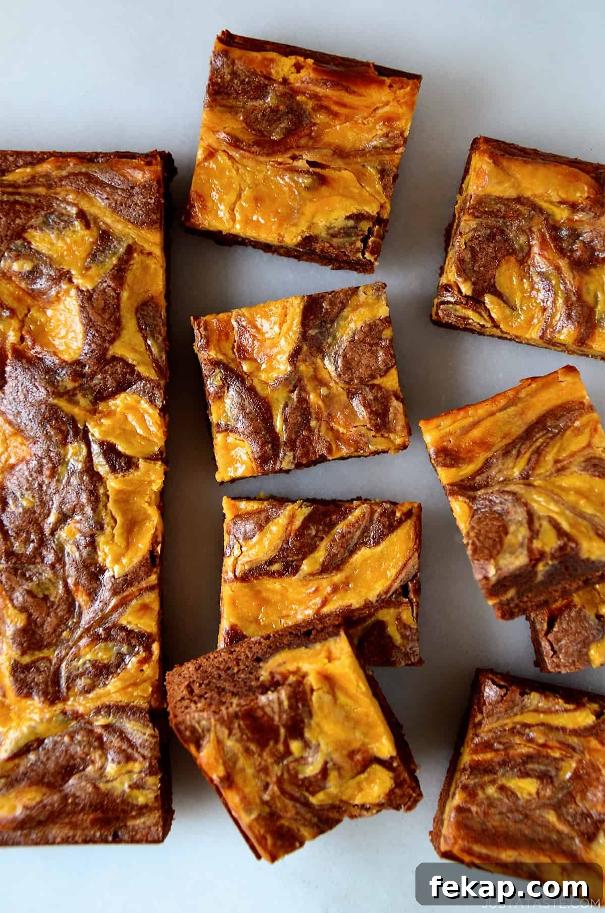 Fudgy Chocolate Brownies Recipe 3 Fudgy brownies swirled with butterscotch cheesecake cut into perfect squares.